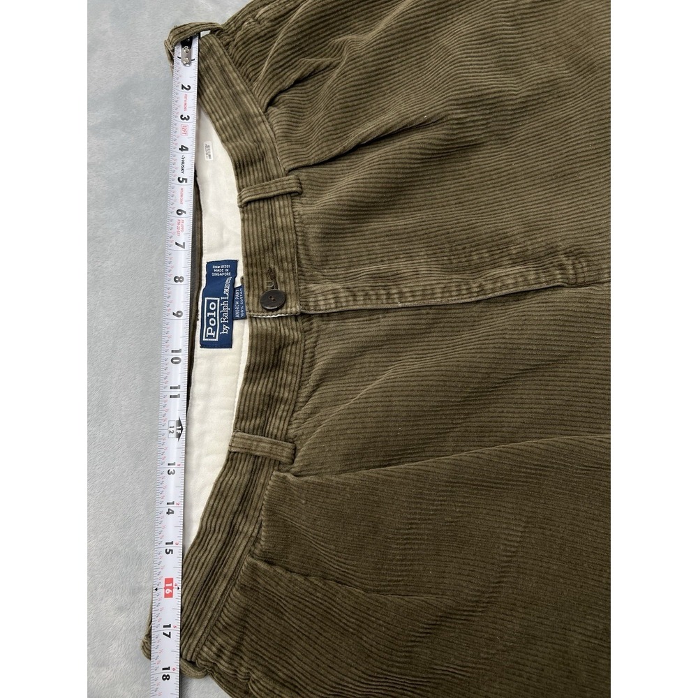 Polo Ralph Lauren Corduroy Andrew Pants Mens 38x30 Brown Pleated Slacks VTG 90s - Picture 6 of 9